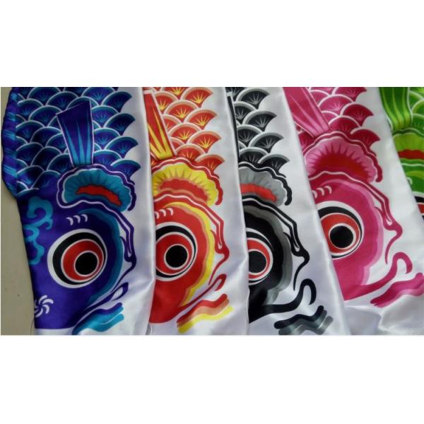 Fish Shaped Personalized Advertising Flags , Eco - Friendly Japanese Carp Flag