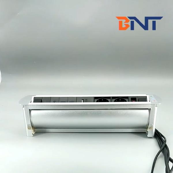 High quality office furniture flush mount motorized flip up table socket box