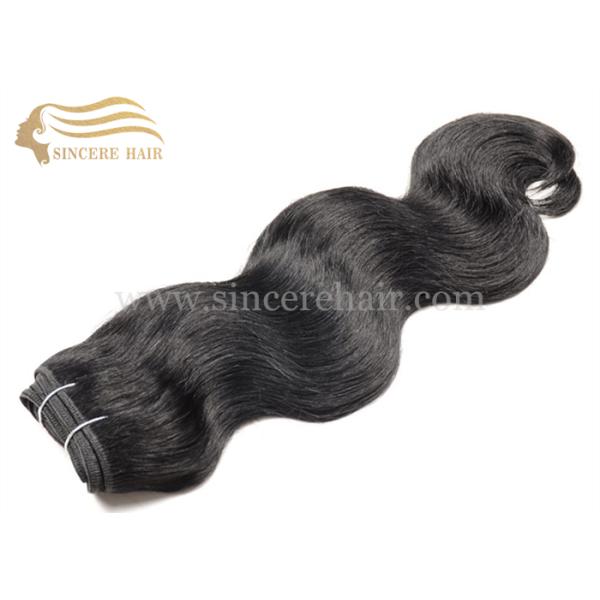 45 CM Body Wave Virgin Remy Cuticle Hair Weft Extensions - 18" BW Black Remy Human Hair Weft Extension For Sale 14