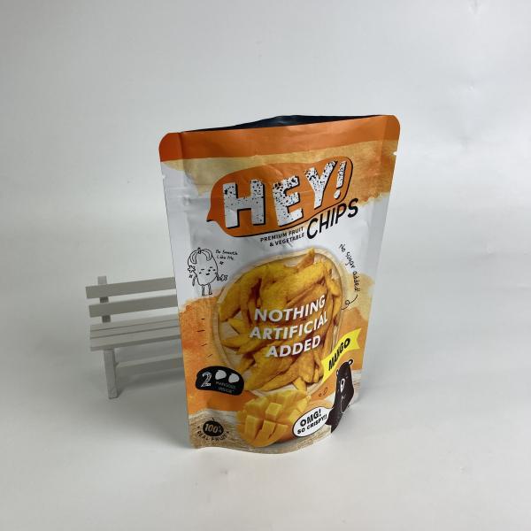 Custom Printed Food Grade Matt Finish Resealable Bags Stand Up Zipper Bags with Aluminum Foil for Mango Chips