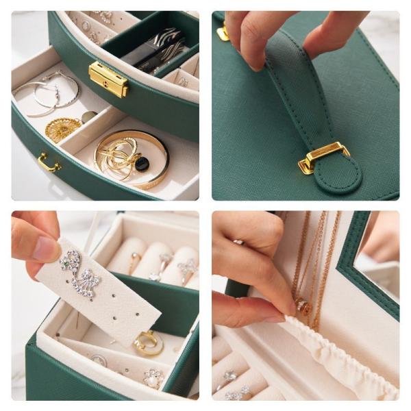 Luxury Jewelry Display Box PU Leather Jewellery Box For Ring / Necklace Storage