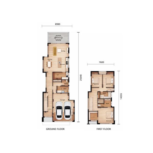 AS / US / Prefab Villa House Luxury 2 Story Customizable Steel Home Steel Kits