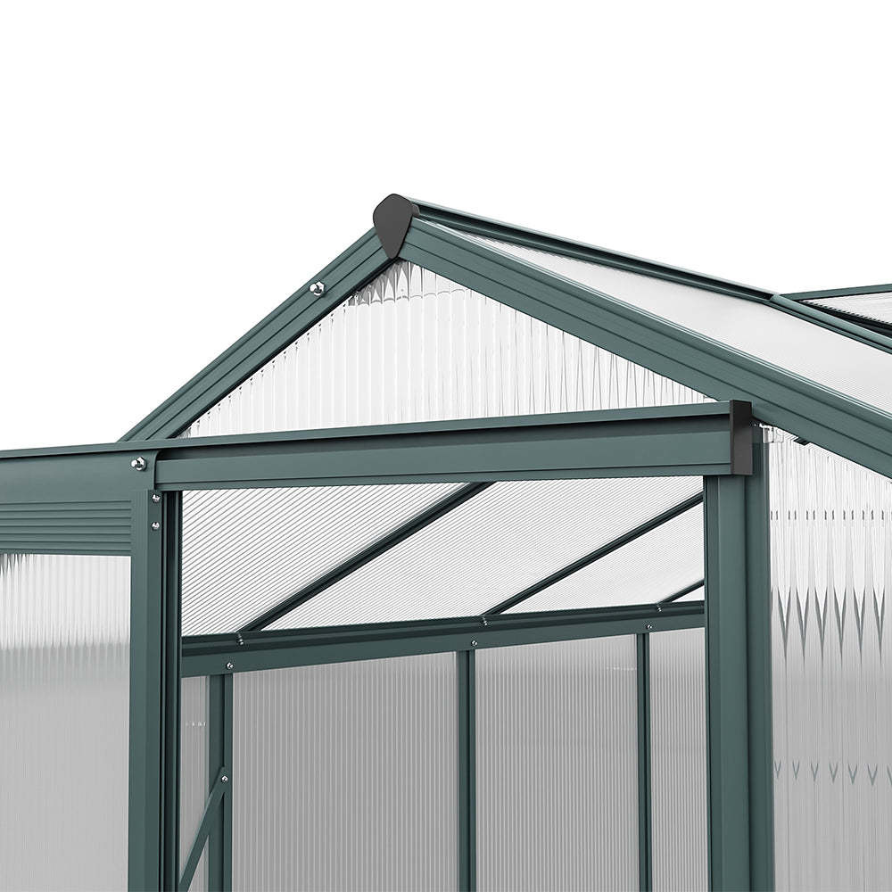 10x6 ft Transparent Garden Greenhouse Polycarbonate with 2 Vents Shed Type Transparent