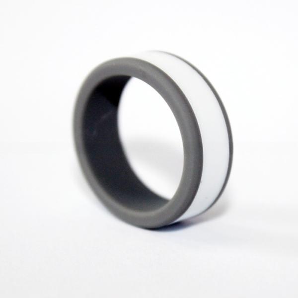 Men Silicone Rubber Wedding Ring Breathable Flat Edge Third Party Appraisal For Engagement