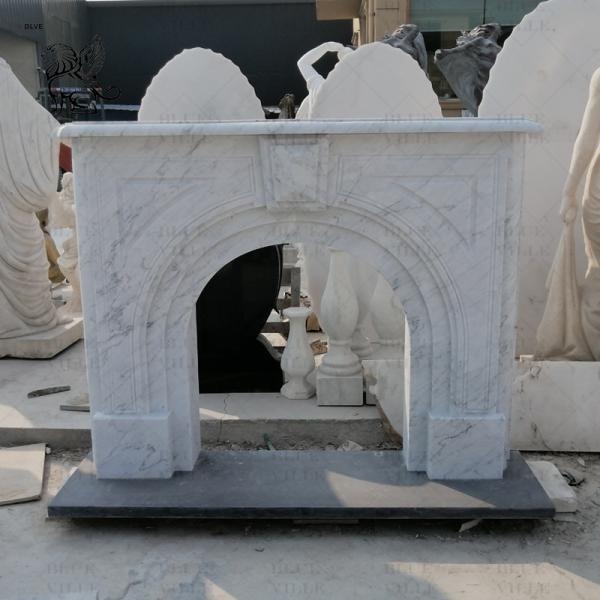 Marble Fireplace Surround White Stone Luxury Freestanding Fireplace Mante French Style Decorative Indoor