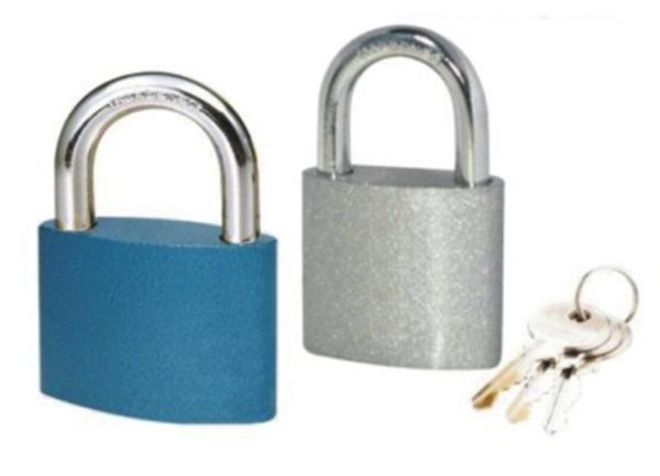 Oval Iron High Security Padlock / 3 Nickel Plated Long Shank Padlock