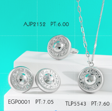 Platinum Wheel shape set necklace & earring & ring new special jewelry.