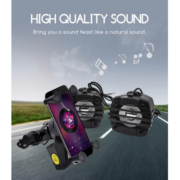 5V 2A Rechargeable Motorcycle Speakers , CE Motorbike Audio System