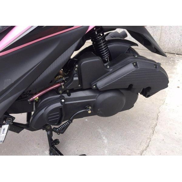 Black Plastic Body Gas Powered Motor Scooters 4 Stroke Engine Hydraulic Shock
