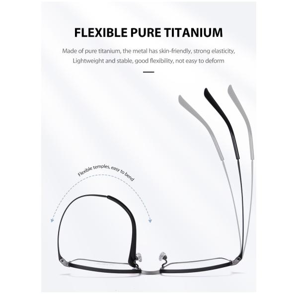 Ultra Light Mens Titanium Glasses Business Moderate Size OEM