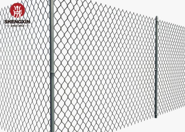 Round Post 1.8m Chain Link Mesh Fence PVC Coated Diamond Shape