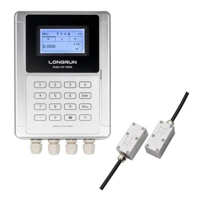 Medidor de fluxo ultrassônico fixo traseiro da exposição RS232 RS485 do LCD do Lit