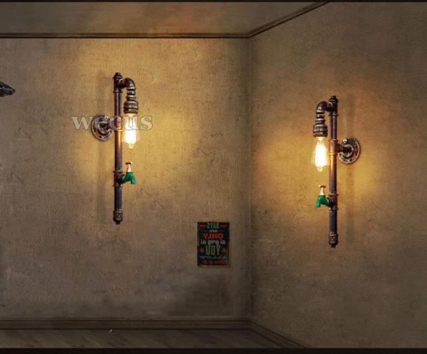 Vintage retro lamp rustic farmhouse decor water pipe wall lamp (WH-VR-06）