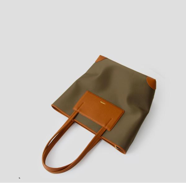 35cm Oversized Tote Bag With Zipper Portable Large Leather Handbag