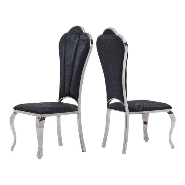 PU Cushion Black Metal Dining Room Chairs 9.2kg Light And Comfortable