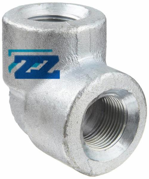 Galvanized 90 Degree Steel Pipe Elbow , NPT 3  3000 # Forged Threaded Fittings