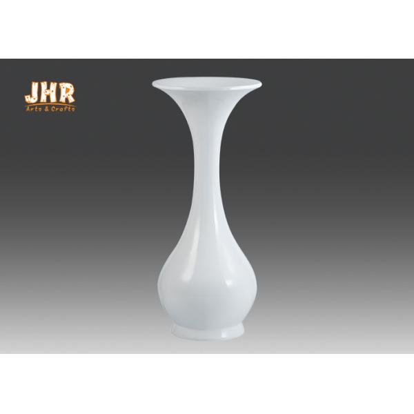 Large Decorative Fiberglass Floor Vases Plant Pots Glossy White Indoor Decor