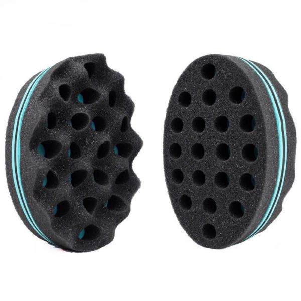 Oval Two Sided Hair Sponge ODM Barber Curl Sponge PU + EVA Material