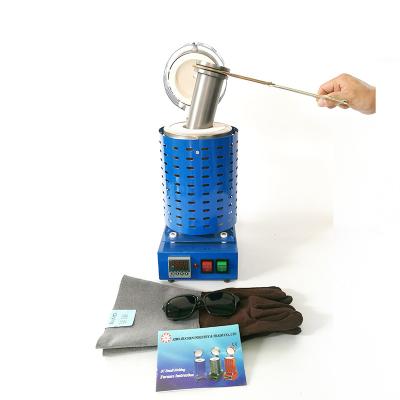 1100 fornalha de derretimento de derretimento da resistência da máquina 3kg do ouro do grau 1.5kw