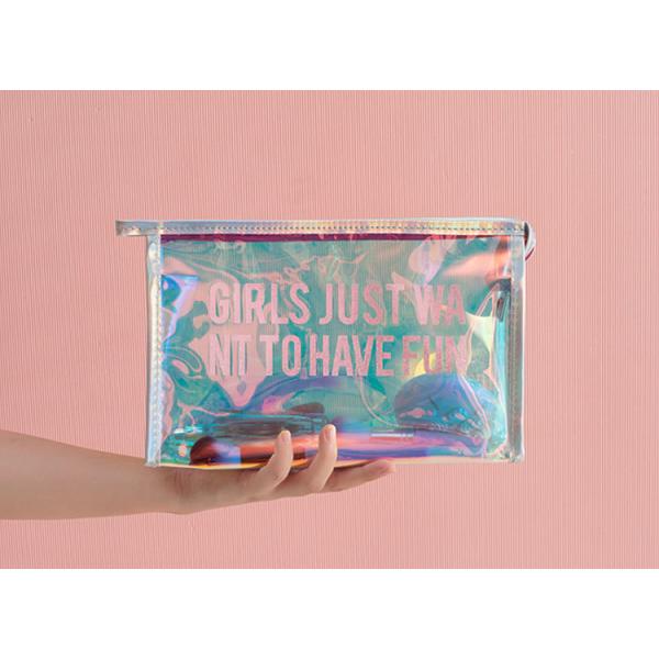 Portable laser TPU web celebrity ins style cosmetics storage bag simple transparent carry-on makeup bags