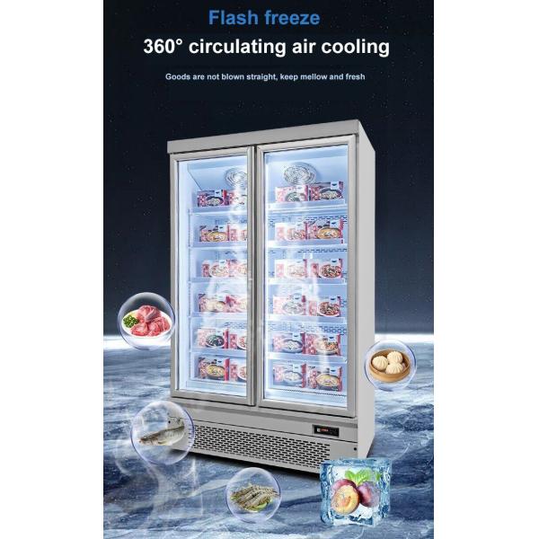 Холодильник дисплея супермаркета замороженных продуктов промотирования с стеклянной дверью