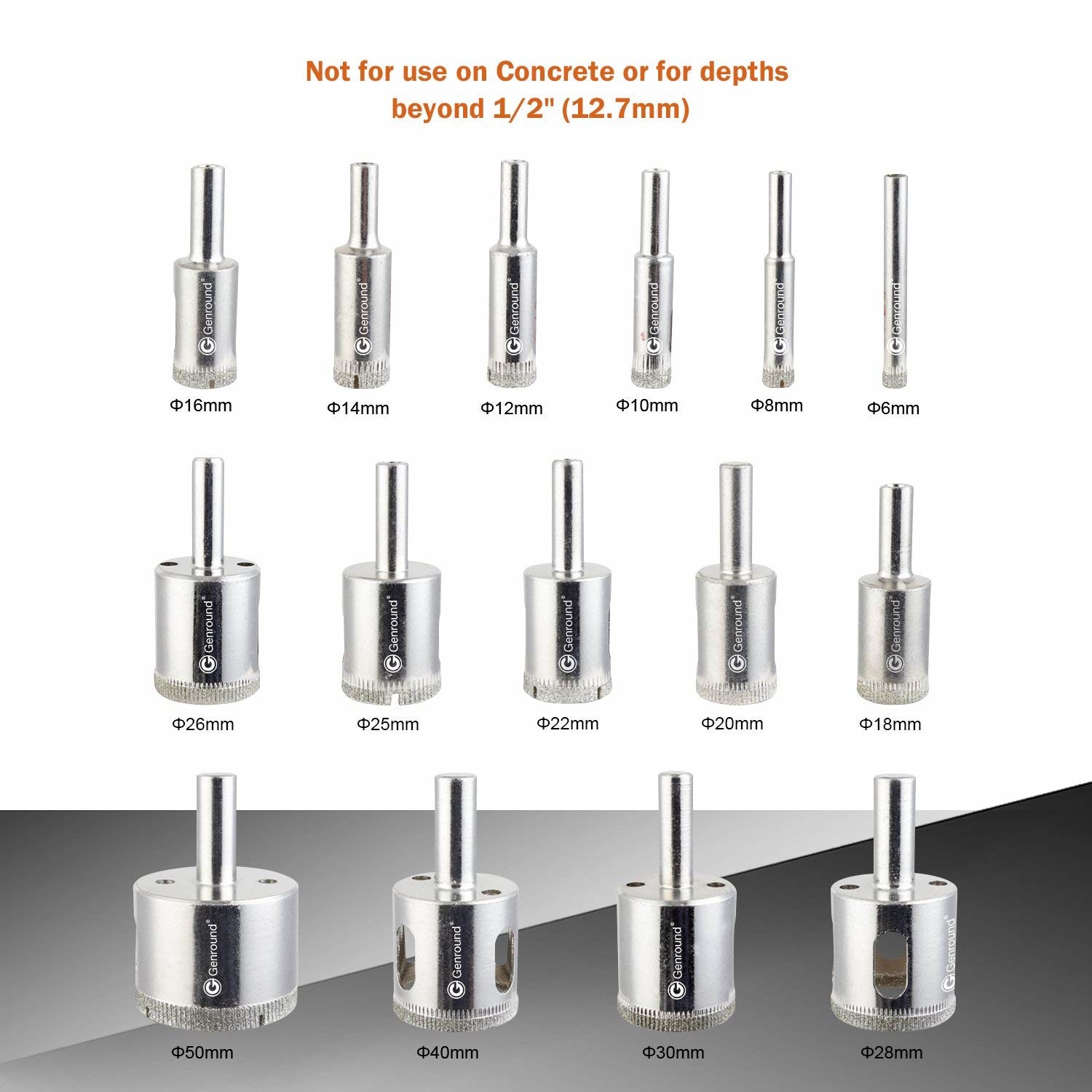 15PC Diamond Core Drill Bit Set для стеклянных плиток из фарфора