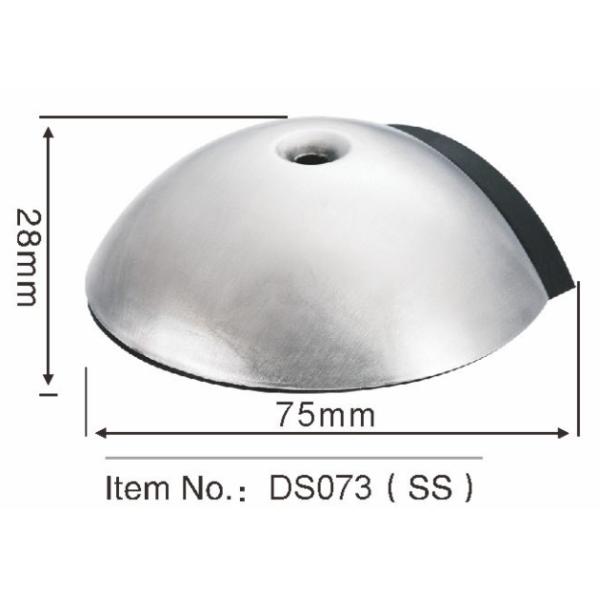 Half Pot Type Stainless Steel Interior Door Stops With Rubber Striker Insert