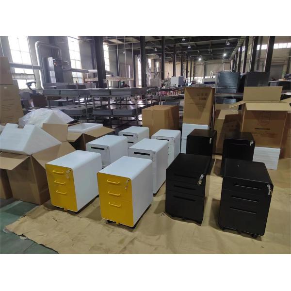 Office Furniture 3 Drawers Mobile Pedestal Round Corner Movable Cainet