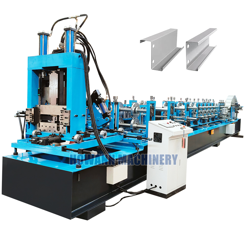 Fully Automatic CZ Purlin Roll Forming Machine with Quick-Change C & Z Profile and PLC Control