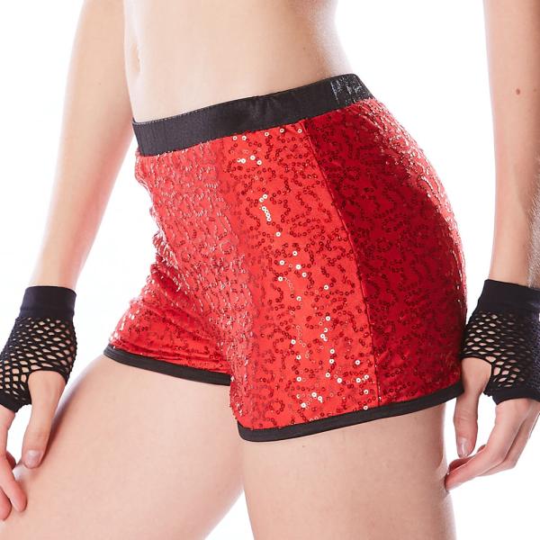 Metallic Edged Dance Wear Accessories Gym Sequin Dance Shorts For Sports Performance