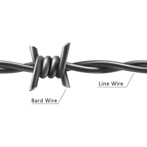 Arame farpado de aço galvanizado para o diâmetro de proteção 15mm Barb do vinhedo 2mm