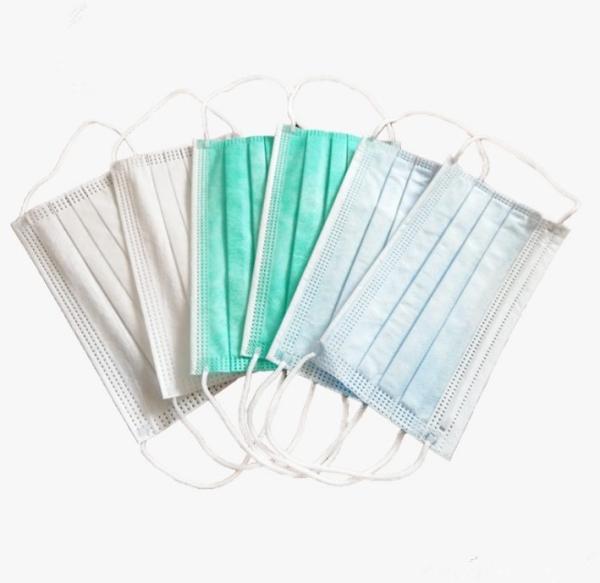Public  Adult 3 Ply Face Mask  Blue White Green Customized Color And Size