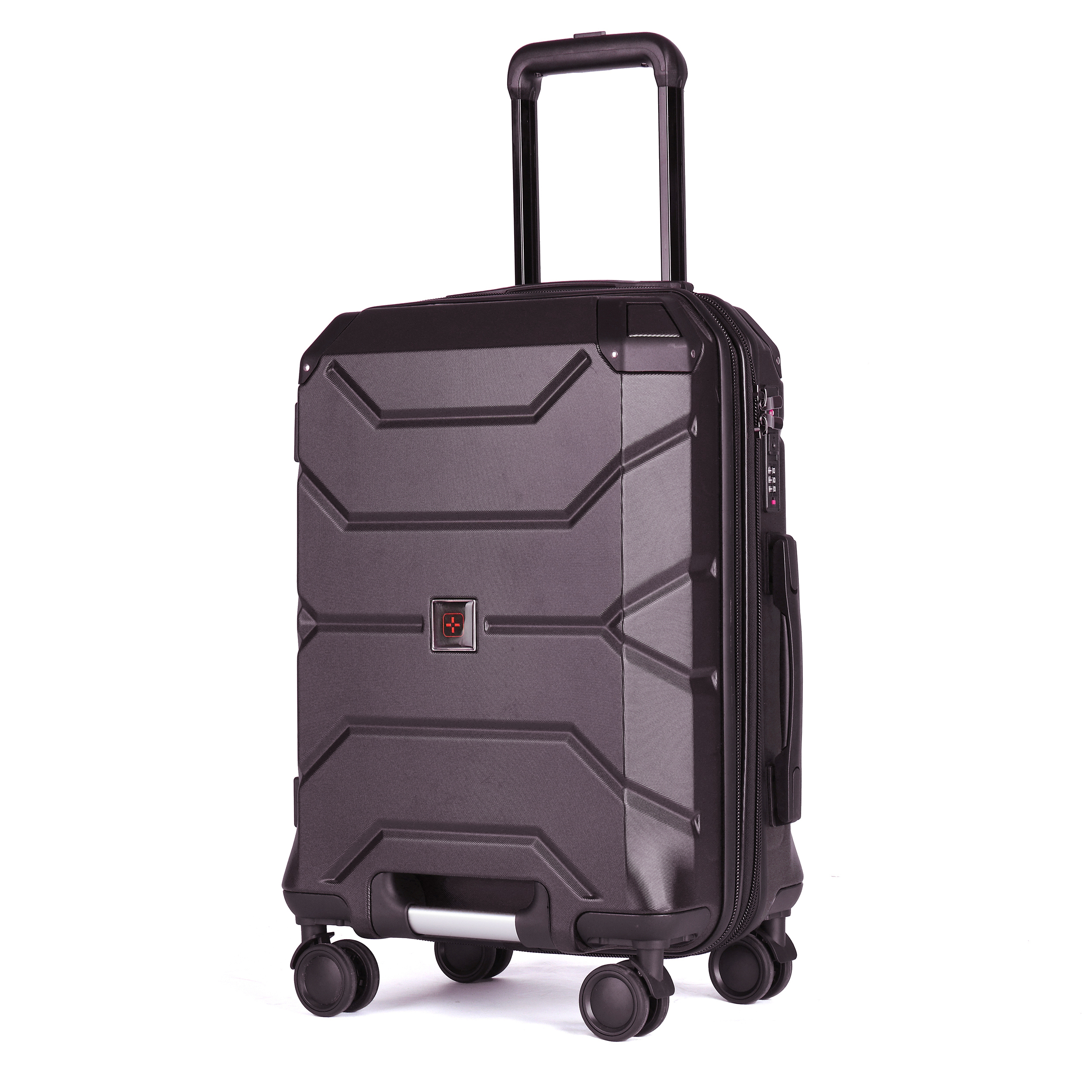 Unisex 20/24/28 Inch Trolley Luggage Set Double Layer Spinner Caster Explosion-Proof Zipper Bottom Handle Outdoor Usage ABS PP