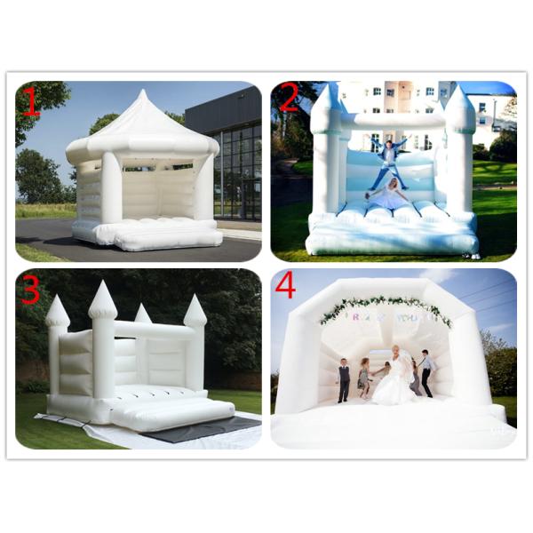 0.55mm PVC Tarpaulins Blow Up Bounce House / White Wedding Bouncy Castle