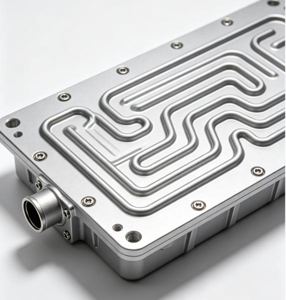 CNC Machined Aluminum EV Battery Cooling Plate - Custom Electric Vehicle Thermal Management