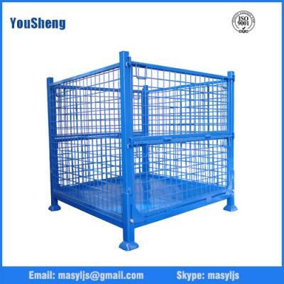 Steel Pallet Box Metal Mesh Container Lockable Storage Roll Wire Mesh Cage