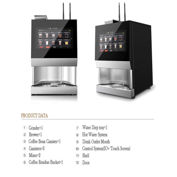 Instant Coffee Vending Machine Featuring Space Saving Design and Quick Brewing Capabilities Suitable for Office Settings