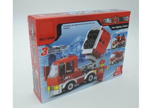 Children's Toys Building Bricks Mini Fire Fighting Vehicle 3 Deformation 154Pcs