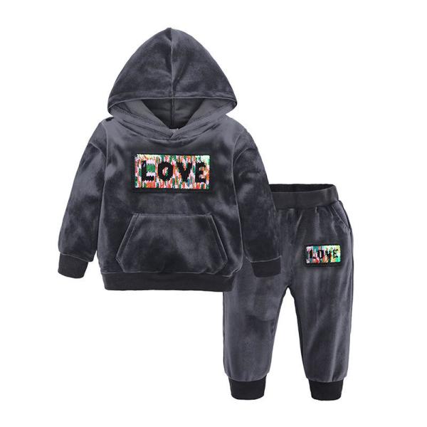 Sports Children'S Outfit Sets Leisure Gold Velvet Two Piece