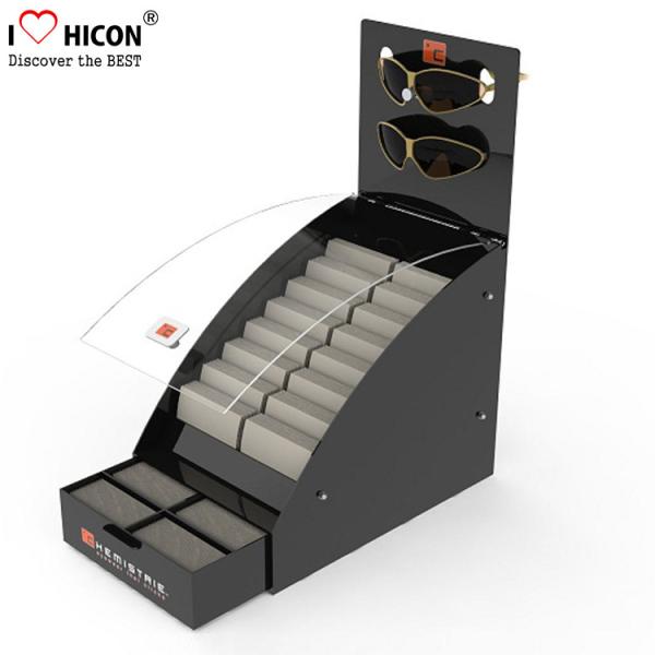 8 Pairs Wood Eyeglass Display Case Portable Lockable Eyewear Store Storage Case