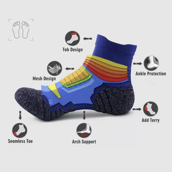 Calcetines deportivos Coolmax con almohadilla Calcetines deportivos respiratorios para equipo deportivo Calcetines de baloncesto