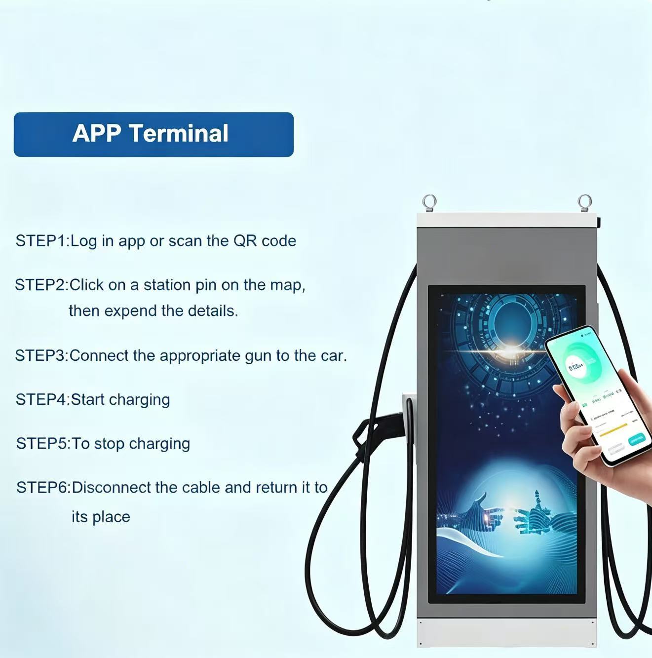 Ideal Choice for Commercial Charging Stations – DC Fast Charger with Large Advertising Screen