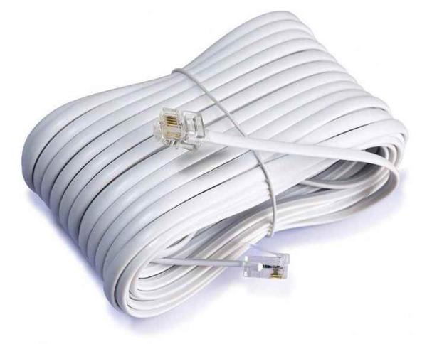 RJ11 Telephone Extension Cable - 10ft/20ft/30ft Extra Long Phone Cord for Landline Phones, Modems & Fax Machines