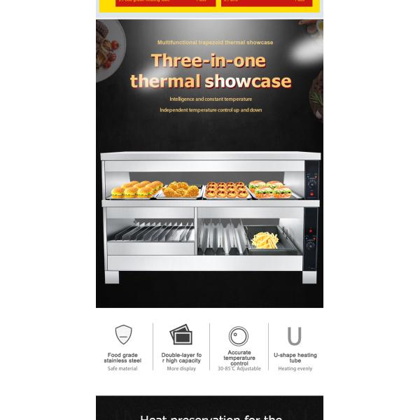 3 в 1 комбинированный шкаф для еды отопление дисплей нержавеющая сталь акриловый столешницы коммерческий