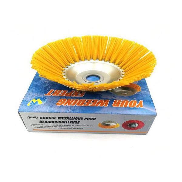 Yellow Bristle Brushcutter Head 8 Inch Nylon Weed Brush , Road Sweeper Brushes