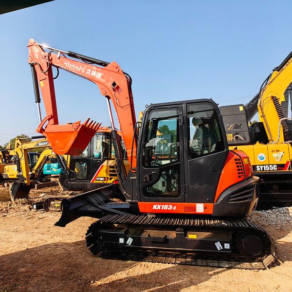 KX183 Kubota Used Mini Excavator , Second Hand Kubota Diggers 48KW 0.31m3 Bucket Capacity