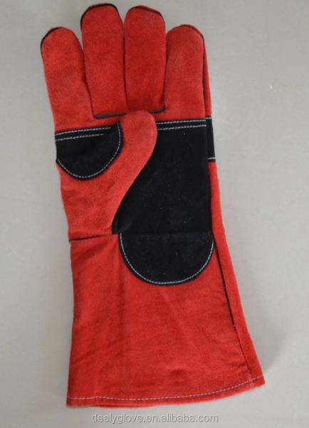Full Lining Elbow Length Heat Protection Gloves TIG Welding 250C 482F