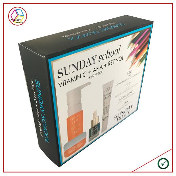 Four Color Printing Black Cosmetic Gift Box Soft Touch Lamination