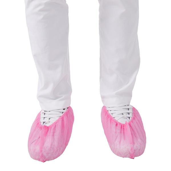 Pink Rain Proof Non Skid Shoe Covers Disposable PP