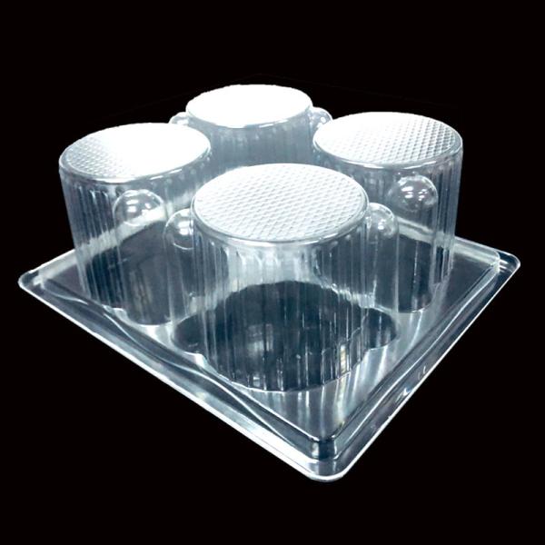 Custom Size Clear Plastic Cupcake Holder Box with Finger Grip Blister Tray